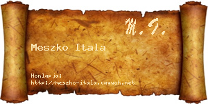 Meszko Itala névjegykártya